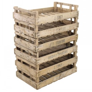 Potato & Vegetable Trays Wooden Vintage Type